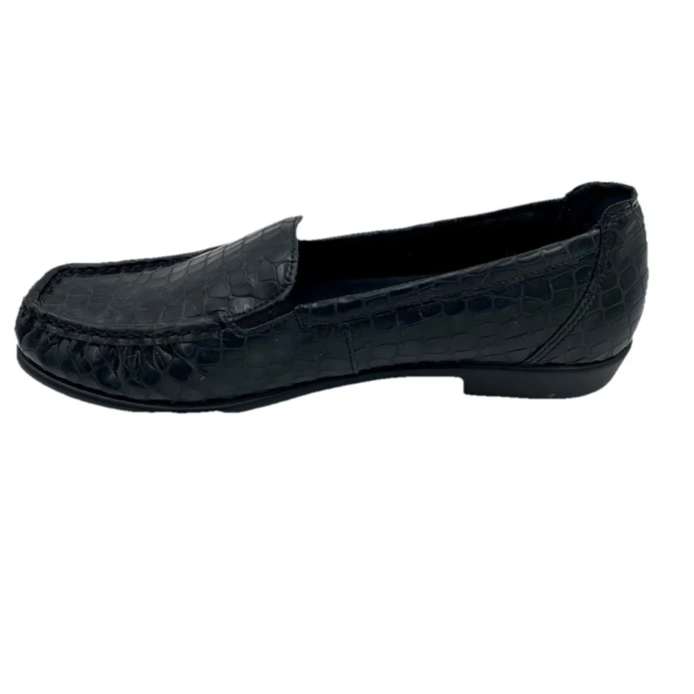 SAS Tripad Comfort Loafers Flats Black Croc Embossed Slip On Shoes Womens Sz 8